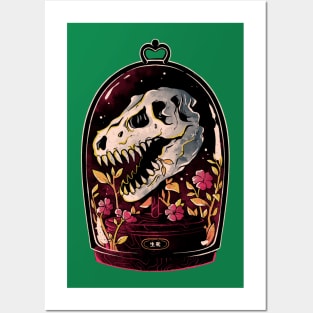 Dino Relic - Cute Flowers Skull Gift Posters and Art